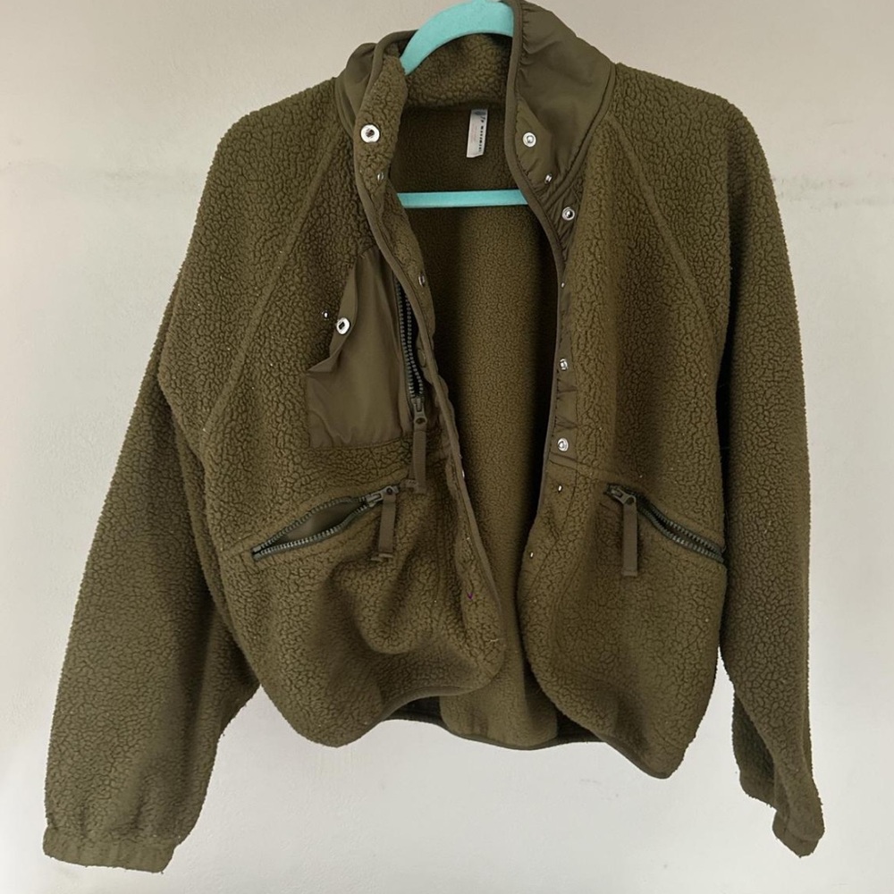 Free people hit the slopes Olive Green Jacket